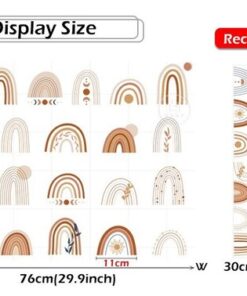 Stickers Chambre Bébé - Arc en Ciel Nuages et Lune