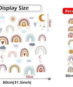 Stickers Chambre Fille - Arc en Ciel Rainbows Coeurs