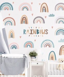 Alternative view of Stickers Chambre Bébé - Arc en Ciel Nuages et Lune
