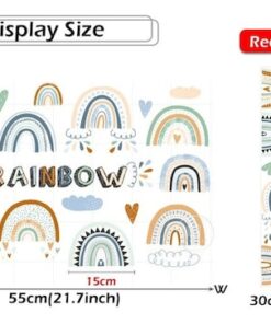 Stickers Chambre Bébé - Arc en Ciel Lune et Soleil Stickers Chambre Bébé - Arc en Ciel Lune et Soleil