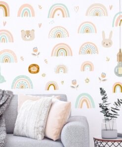 Alternative view of Stickers Chambre Bébé - Arc en Ciel Lune et Soleil