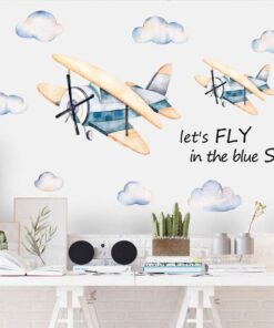 Alternative view of Stickers Chambre Garçon - Montgolfières et Avions
