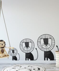 Stickers Chambre Bébé - Lion Style Minimaliste Scandinave