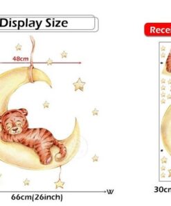 Stickers Chambre Bébé - Petit Tigre de dos sur la Lune Stickers Chambre Bébé - Petit Tigre de dos sur la Lune