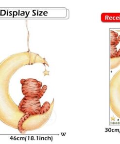 Stickers Chambre Bébé - Lune Jaune et Etoiles