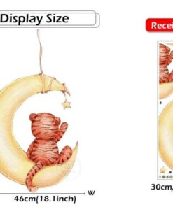 Stickers Chambre Bébé - Tigre Balançoire Etoile Stickers Chambre Bébé - Tigre Balançoire Etoile