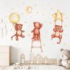 Stickers Chambre Bébé - Tigres dans les Étoiles Lune et Ballon