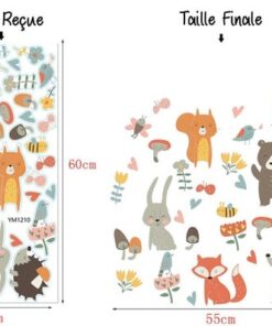 Stickers Chambre Bébé - Petits Animaux de la Forêt