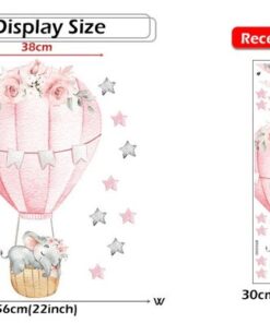 Stickers Chambre Fille - Petit Eléphant qui dort sur la Lune et Etoiles Stickers Chambre Fille - Petit Eléphant qui dort sur la Lune et Etoiles