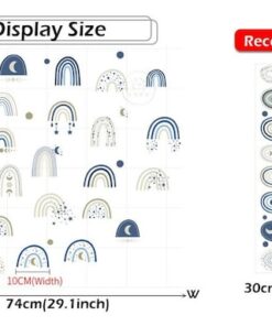 Stickers Chambre Bébé - Arc en Ciel Lune et Soleil Stickers Chambre Bébé - Arc en Ciel Lune et Soleil