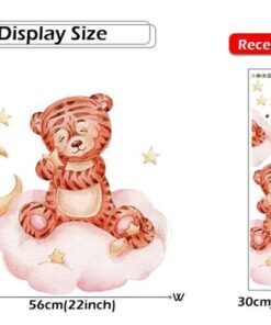 Stickers Chambre Bébé - Tigres dans les Étoiles Lune et Ballon Stickers Chambre Bébé - Tigres dans les Étoiles Lune et Ballon