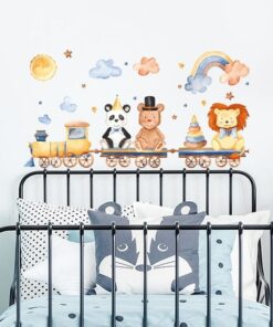 Alternative view of Stickers Chambre Bébé - Petit Train Animaux du Cirque