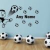 Stickers Chambre Bébé - Joueur de Football Prénom Personnalisé Ballon