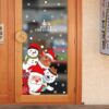 Décoration de Fenêtre Noël - Sticker Bonhomme de Neige et Flocons