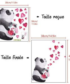 Stickers Chambre Bébé - Panda Bocal de Coeurs Stickers Chambre Bébé - Panda Bocal de Coeurs