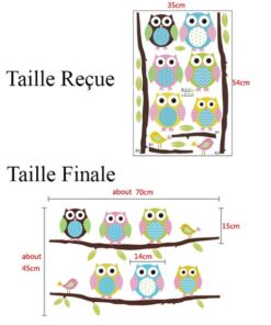 Stickers Chambre Bébé - Hiboux et Oiseaux Mignons sur des Branches Stickers Chambre Bébé - Hiboux et Oiseaux Mignons sur des Branches