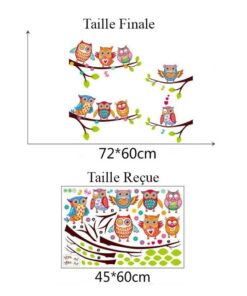 Stickers Chambre Bébé - Hiboux et Oiseaux Mignons sur des Branches Stickers Chambre Bébé - Hiboux et Oiseaux Mignons sur des Branches