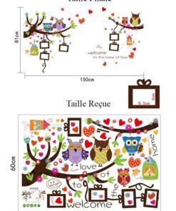 Stickers Chambre Bébé - Hiboux et Oiseaux Mignons sur des Branches Stickers Chambre Bébé - Hiboux et Oiseaux Mignons sur des Branches