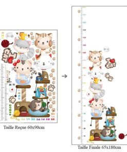 Toise Chambre Bébé Fille Toise Enfant Sticker Chats Rigolos