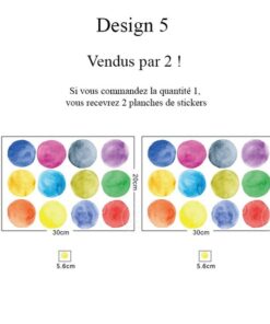 Stickers Chambre Bébé - Ronds Points Formes Aquarelle Rose