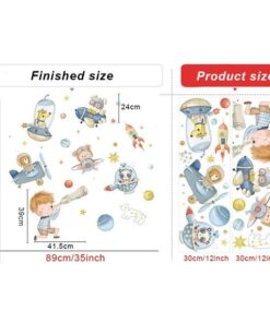 Stickers Chambre Garçon - Avions, Fusée et Garçon à la Longue Vue Stickers Chambre Garçon - Avions, Fusée et Garçon à la Longue Vue