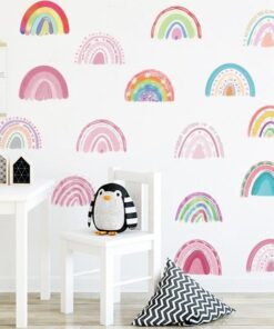 Stickers Chambre Fille - Arc en Ciel Roses