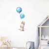 Stickers Chambre Garçon - Lapin Mignon 2 ballons bleus