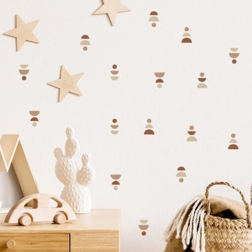 Stickers Chambre Bébé, Formes, Ronds, Lune, Nordique