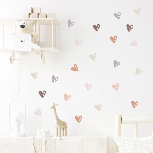 Stickers Chambre Fille - Coeurs avec 2 petits coeurs - Formes