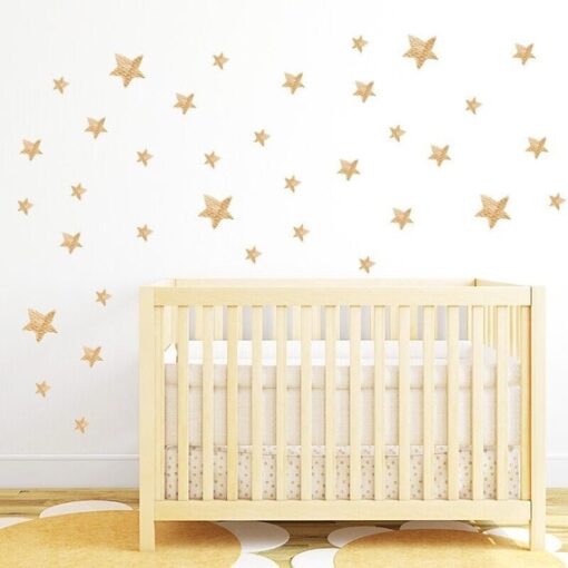 Stickers Chambre Fille - Etoiles Aquarelle Dorées