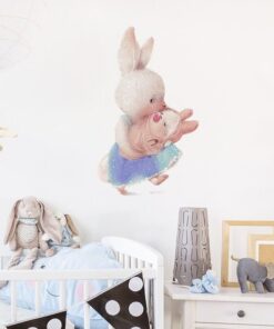 Stickers Chambre Fille - Maman Lapin avec Bébé Lapin Stickers Chambre Fille - Maman Lapin avec Bébé Lapin