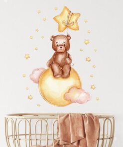 Stickers Chambre Fille - Petit Ours sur le Soleil