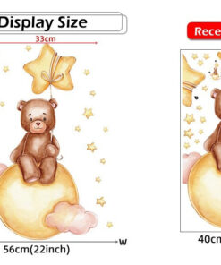 Stickers Chambre Fille - Petit Ours sur le Soleil