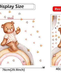 Stickers Chambre Bébé - Petit Lapin et Petit Ours sur la Lune Stickers Chambre Bébé - Petit Lapin et Petit Ours sur la Lune