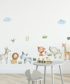 Stickers Chambre Bébé - Petits Animaux de la Savane Stickers Chambre Bébé - Petits Animaux de la Savane