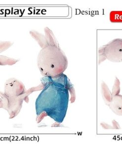 Stickers Chambre Fille - Petits Lapins Mignons Bisous Stickers Chambre Fille - Petits Lapins Mignons Bisous