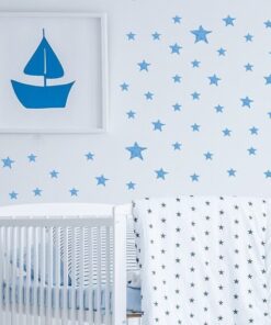 Stickers Chambre Garçon - Etoiles Aquarelles Bleues