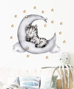 Stickers Chambre Bébé - Petit Lion sur la Lune