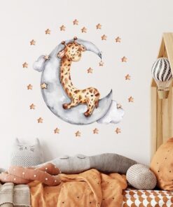 Stickers Chambre Bébé - Petit Singe sur la Lune