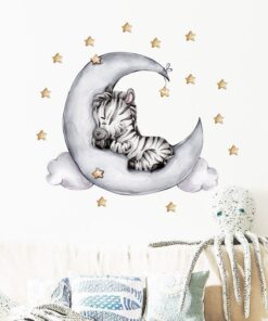 Alternative view of Stickers Chambre Bébé - Girafe sur la Lune