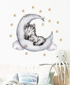 Stickers Chambre Bébé - Petit Tigre sur la Lune Stickers Chambre Bébé - Petit Tigre sur la Lune