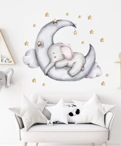 Stickers Chambre Bébé - Petit Lion sur la Lune