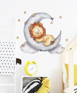 Alternative view of Stickers Chambre Bébé - Petit Singe sur la Lune