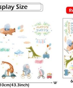 Stickers Chambre Bébé - Animaux Mignons à vélo