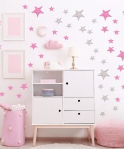 Stickers Chambre Fille - Etoiles Aquarelle Dorées Stickers Chambre Fille - Etoiles Aquarelle Dorées