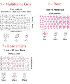 Stickers Chambre Fille - Etoiles Aquarelle Roses et Grises Stickers Chambre Fille - Etoiles Aquarelle Roses et Grises