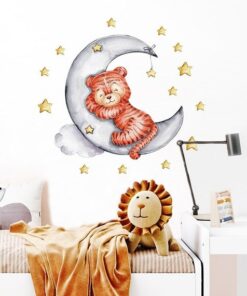 Stickers Chambre Bébé - Elephant et Girafe sur la Lune Stickers Chambre Bébé - Elephant et Girafe sur la Lune