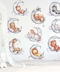 Stickers Chambre Bébé - Petit Tigre sur la Lune Stickers Chambre Bébé - Petit Tigre sur la Lune