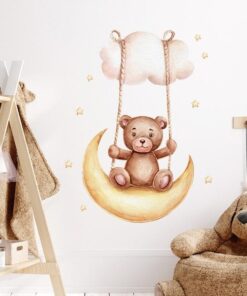 Stickers Chambre Fille - Petit Ours sur le Soleil