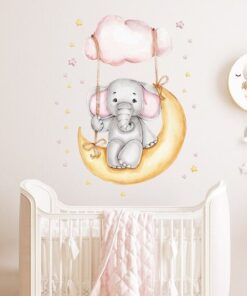 Alternative view of Stickers Chambre Bébé - Petit Lapin et Petit Ours sur la Lune